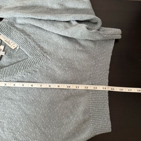 NWT Madewell Supercrop Sweater Womens Sz M Blue Knit V Neck Long Sleeve Pullover - Picture 11 of 11